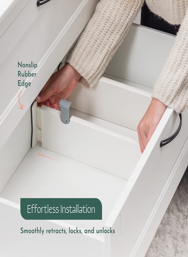 RUBOXA Drawer Divider Set of 5, Adjustable Length 14.9"-21" Drawer Organizers for Clothing, Locks in Place, Easy-Assemble, Secured, Foam Ends, for Bedroom, Bathroom, Kitchen & Office Organization and Storage - Image 2