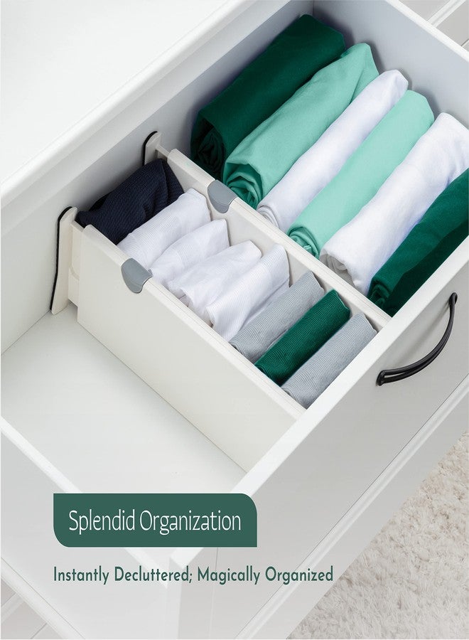RUBOXA Drawer Divider Set of 5, Adjustable Length 14.9"-21" Drawer Organizers for Clothing, Locks in Place, Easy-Assemble, Secured, Foam Ends, for Bedroom, Bathroom, Kitchen & Office Organization and Storage - Image 3