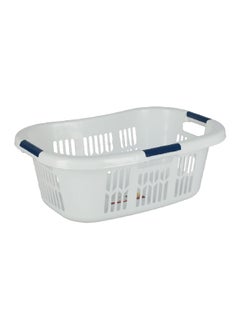 Rubbermaid High Quality Plastic Durable and Portable Hiphugger Laundry Basket White 45 x 24 x 65.5 cm FG299787WHT  - Image 2