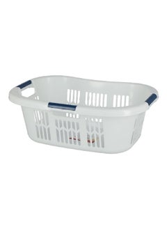 Rubbermaid High Quality Plastic Durable and Portable Hiphugger Laundry Basket White 45 x 24 x 65.5 cm FG299787WHT  - Image 1