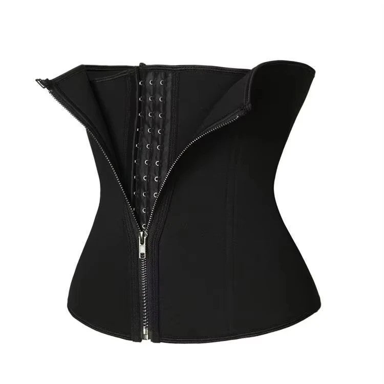 Y&D Hook Zipper Waist Trainer for Women - Slimming Belly Belt Tummy Control Shaper Girdle - Waist Trimmers - Black - Image 1