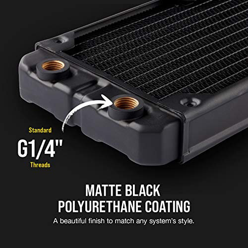 CORSAIR Hydro X Series XR5 240 mm Water Cooling Radiator (Dual 120 mm Fan Mounts, Easy Installation, Premium Copper Construction, Polyurethane Coating, Integrated Fan Screw Guides) Black - Image 5