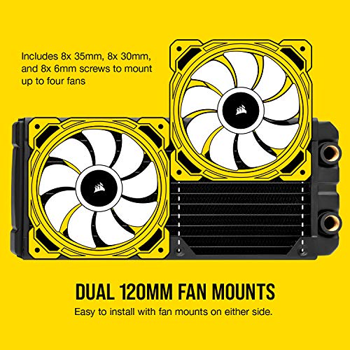 CORSAIR Hydro X Series XR5 240 mm Water Cooling Radiator (Dual 120 mm Fan Mounts, Easy Installation, Premium Copper Construction, Polyurethane Coating, Integrated Fan Screw Guides) Black - Image 3