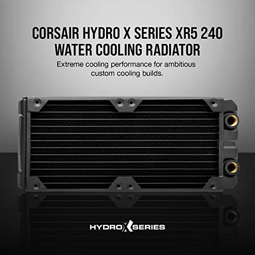 CORSAIR Hydro X Series XR5 240 mm Water Cooling Radiator (Dual 120 mm Fan Mounts, Easy Installation, Premium Copper Construction, Polyurethane Coating, Integrated Fan Screw Guides) Black - Image 2