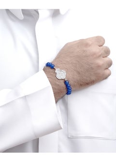 Subhati Bracelet with metal Parts and Agate Stone | 8 MM Beads - 18  - Image 1