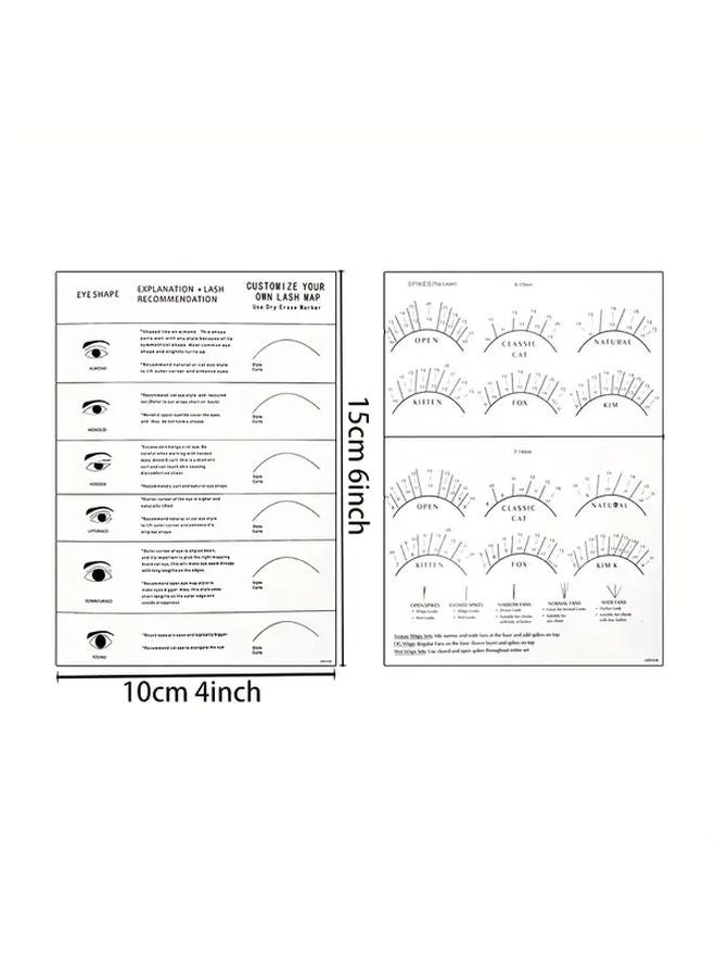 25 قطعة من بطاقات تدريب الرموش لتدريب المبتدئين في تطويل الرموش وجدول التعيين - Image 3