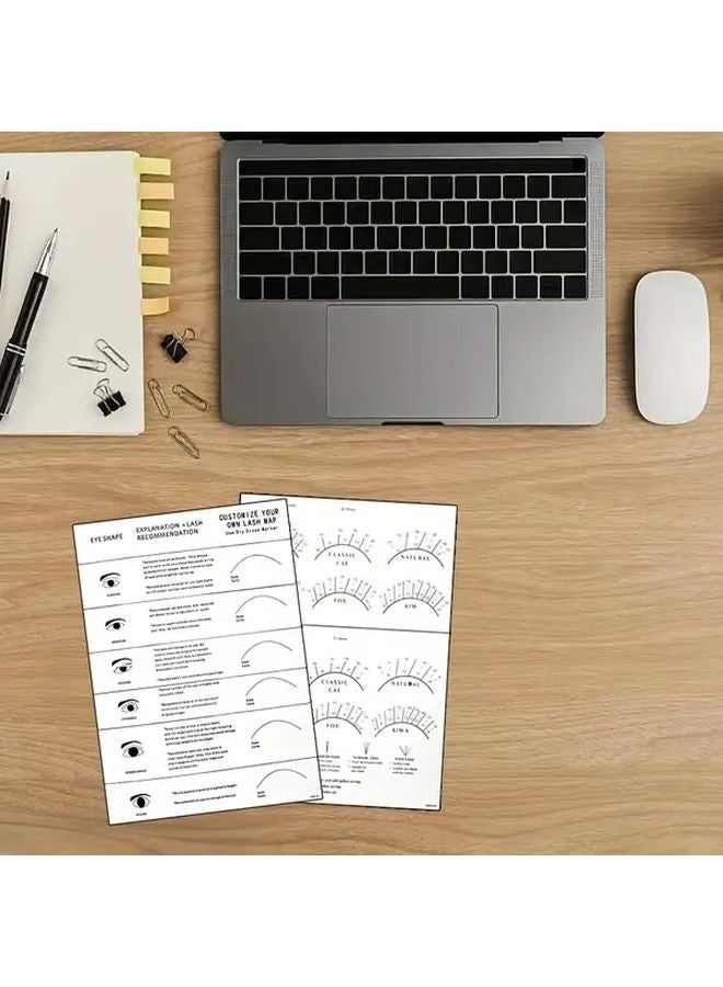 25 قطعة من بطاقات تدريب الرموش لتدريب المبتدئين في تطويل الرموش وجدول التعيين - Image 5