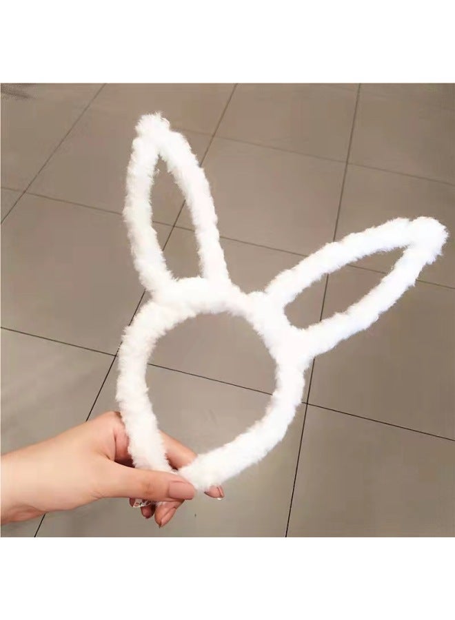 Cute Luminous Plush Rabbit Ear Hairband 14 Light Girl Flash Headband Push Sweep Code Small Gift Party Activity - Image 1