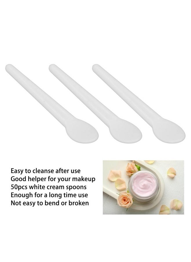 ZJchao - Cosmetic Spatula 50Pcs Cosmetic Cream Spatula Small Spoon Shaped Washable Eye Cream Spatula For Nail Glue Spatula Facial Cream Mask Scoop Skin Care Plastic Spoon For Mixing - Image 1