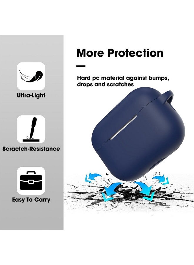 Sounce Earphone Case Cover Compatible for Airpods Pro 2 Case 2022, Soft Silicone Skin Case Cover Shock-Absorbing Protective Case with Keychain [Front LED Visible](Blue) - Image 3