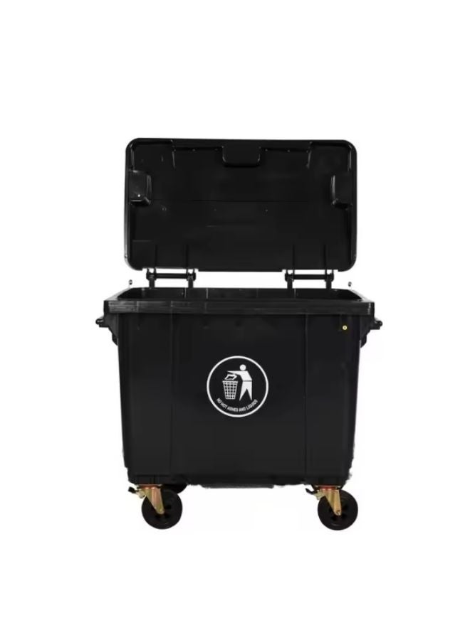 مجال العربية سلة مهملات ( 1100 لتر ) لون اسود بكفرات - Image 3