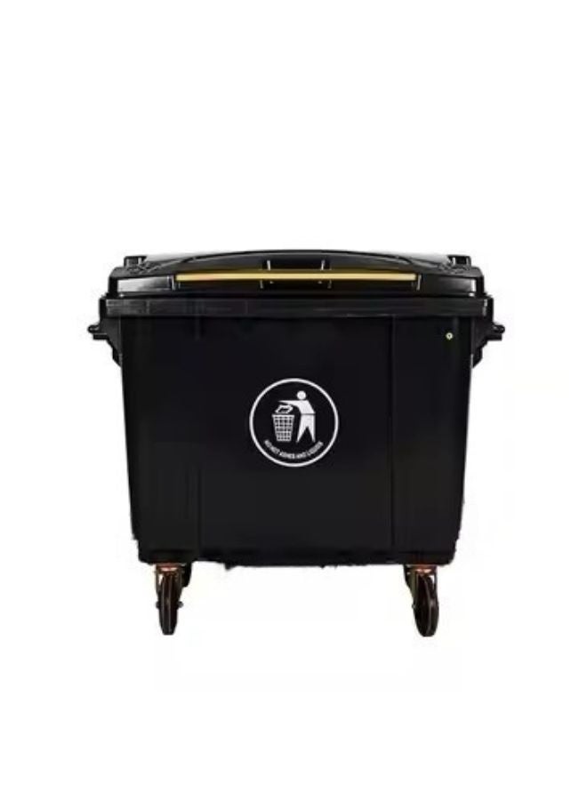 مجال العربية سلة مهملات ( 1100 لتر ) لون اسود بكفرات - Image 1