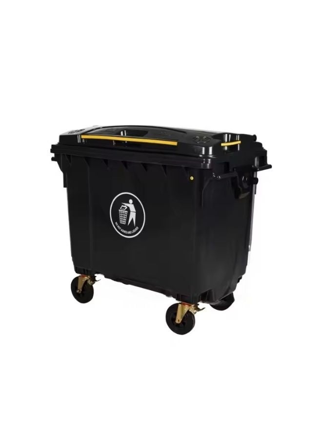 مجال العربية سلة مهملات ( 1100 لتر ) لون اسود بكفرات - Image 2