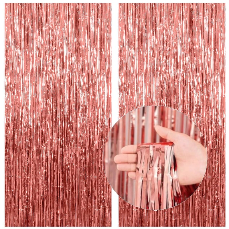 wohohoho 77Pcs Rose Gold Happy Birthday Party Decorations, Happy Birthday Banner, Rose Gold Streamers Tinsel Backdrop, 4 Colors Heart Balloons with 50Pcs Colorful Balloons Party Decor for Girls Women Princess - Image 3
