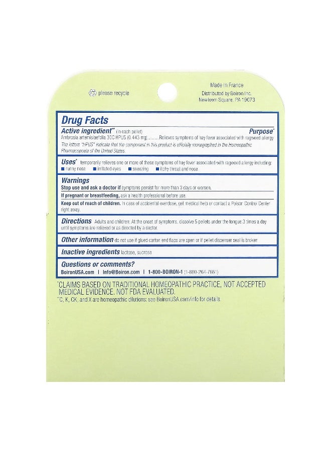 Boiron Boiron, Ambrosia, Ragweed Allergy Relief, Meltaway Pellets, 3 Tubes, 80 Pellets Each - Image 2