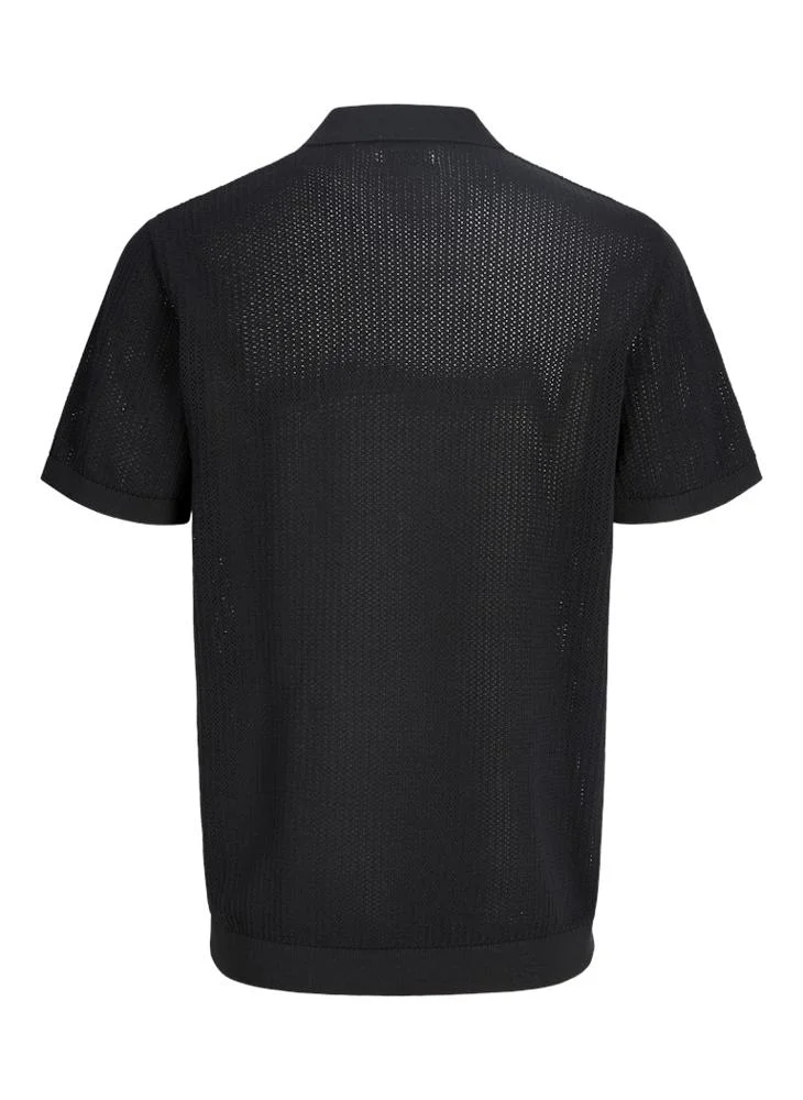 JACK & JONES Black Short sleeve knit Polo shirt for Men | Best Price UAE
