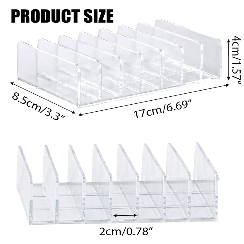 DDRAUY 2 Pack Acrylic Money Organizer Cash Trays,7 Section Dividers Money Organizer,Eyeshadow Makeup Palette Organizer,Clear Bill Money Organizer for Cash Envelope Card - Image 2