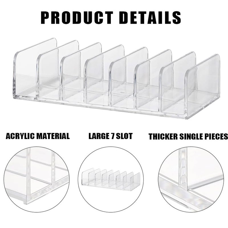 DDRAUY 2 Pack Acrylic Money Organizer Cash Trays,7 Section Dividers Money Organizer,Eyeshadow Makeup Palette Organizer,Clear Bill Money Organizer for Cash Envelope Card - Image 4