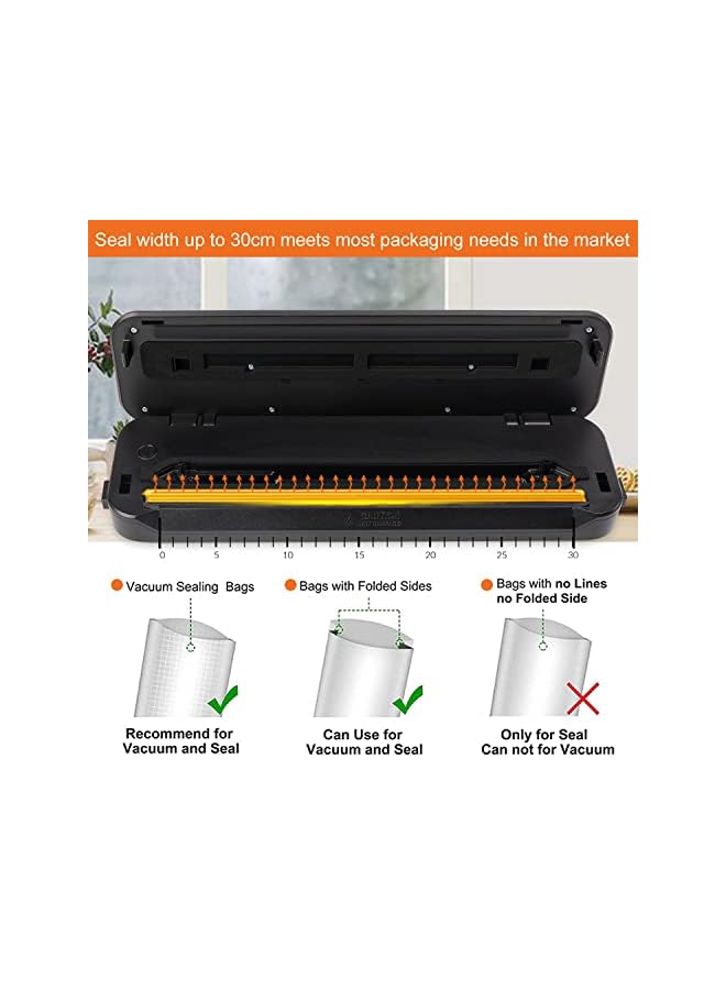 PROMASS Vacuum Packer Sealing Machine With Sstarter Automatic Vacuum Sstainless Steel Sealing Mmachine For Food Preservation Method Dry And Wet Sealing Mode Built-In Tools,  - Image 2
