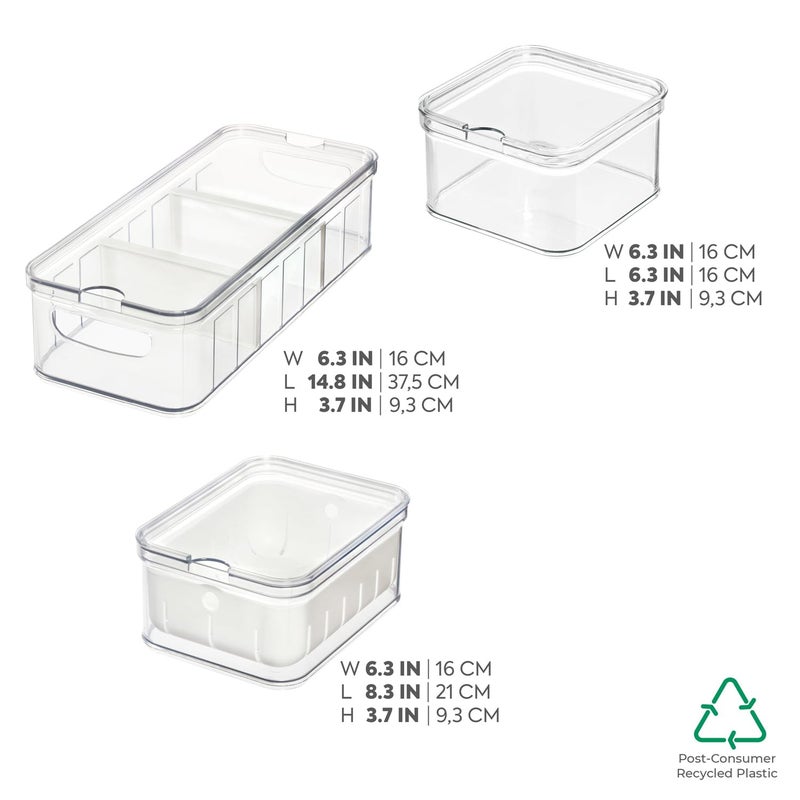 إنترديزاين Idesign هش 3 قطع من منظم الثلاجة البلاستيكية المعاد تدوير - Image 3