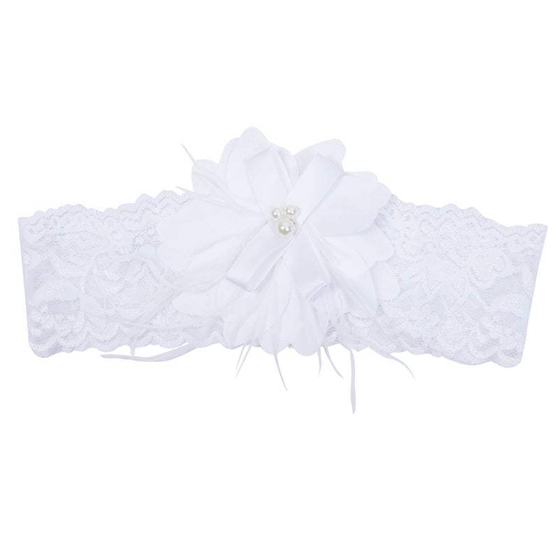 NIMBLE Baby Girls Newborn Christening Embroidered Gown Dress Outfit with Headband,0-12M