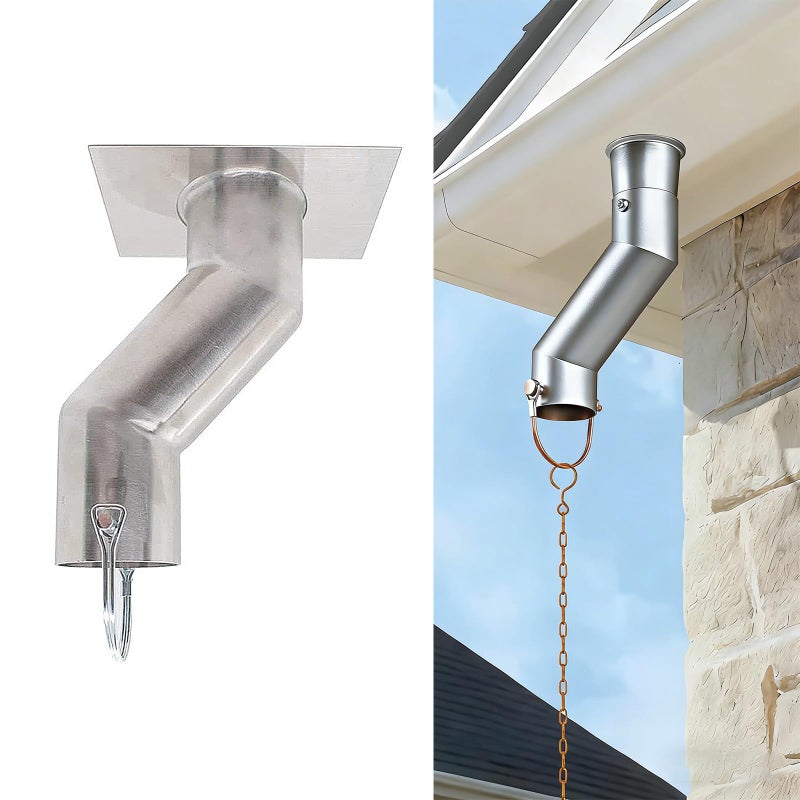 محول سلسلة المطر من الفولاذ المقاوم للصدأ، مخفض الرذاذ، للتثبيت المستقر وتقليل تدفق المياه - Image 3