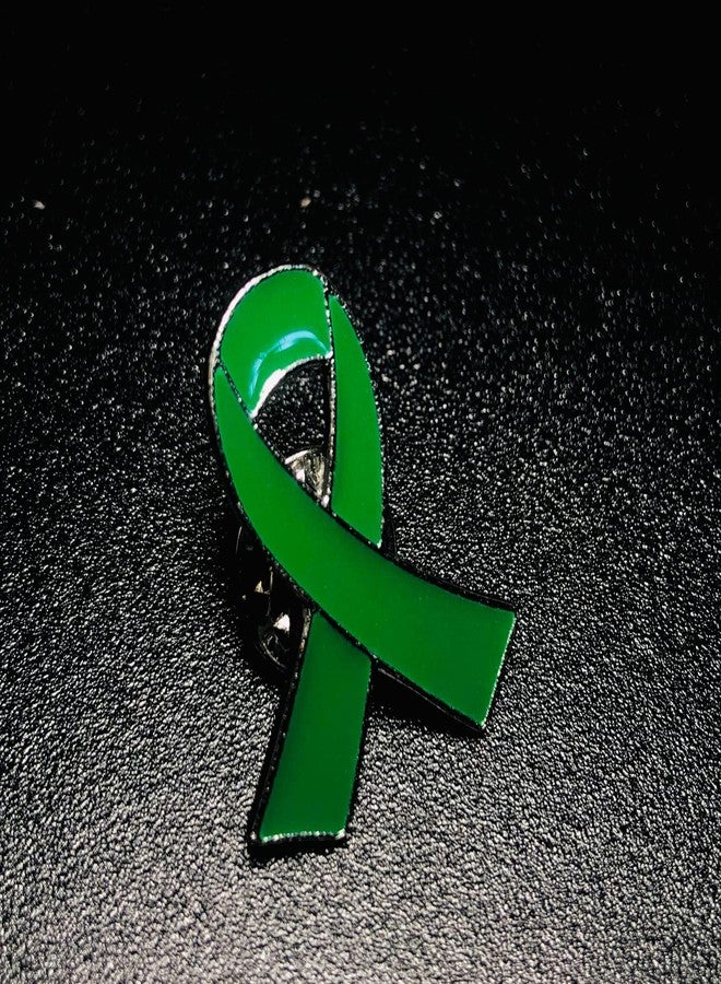 Alodidae 100pcs Green Ribbon Pins Mental Health Awareness Pin Liver Cancer Cerebral Palsy Organ Donation Awareness Products Gifts - Image 2