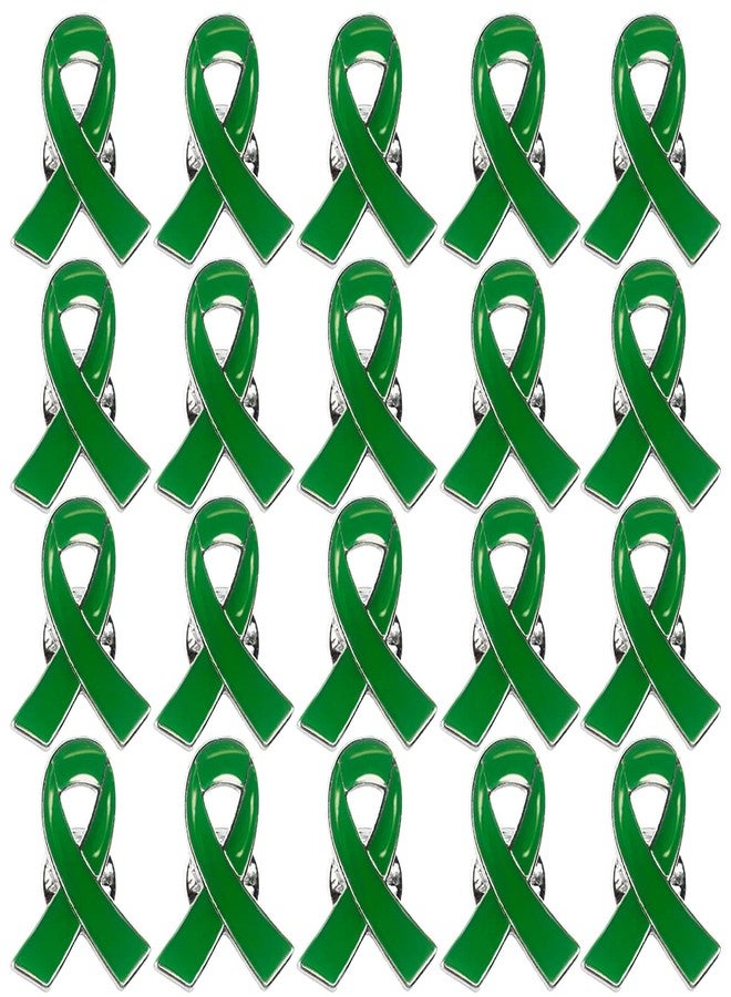 Alodidae 100pcs Green Ribbon Pins Mental Health Awareness Pin Liver Cancer Cerebral Palsy Organ Donation Awareness Products Gifts - Image 1