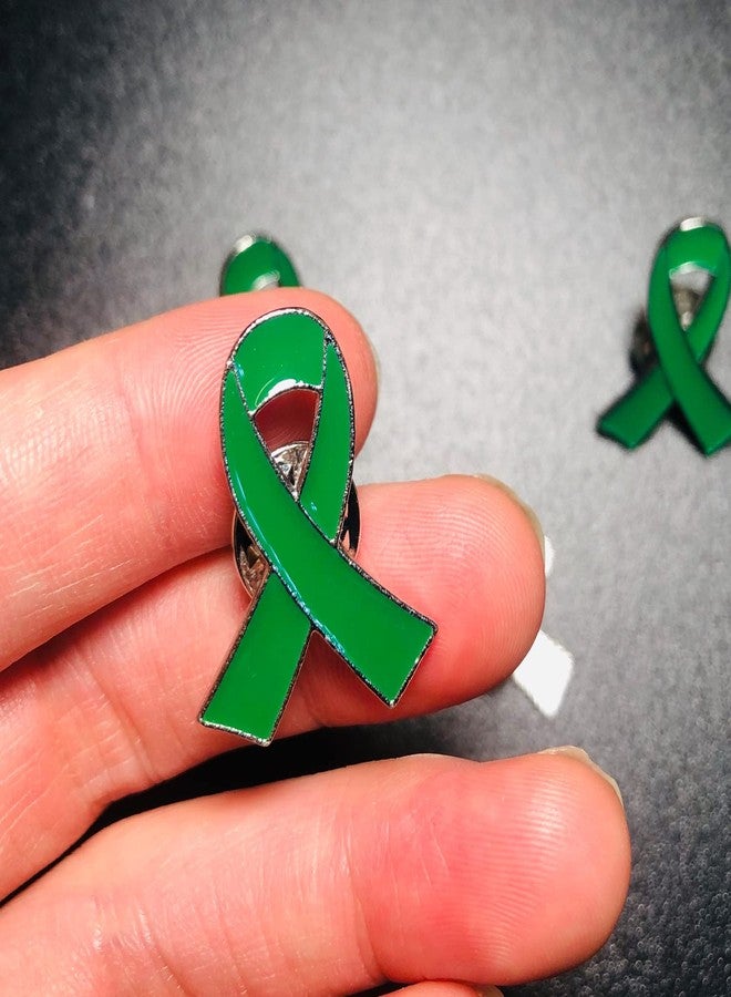 Alodidae 100pcs Green Ribbon Pins Mental Health Awareness Pin Liver Cancer Cerebral Palsy Organ Donation Awareness Products Gifts - Image 3