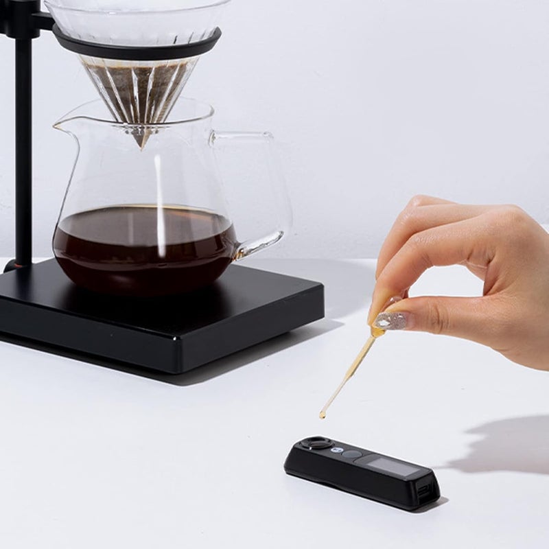 Coffee Concentration Meter, LCD Display Automatic Coffee Refractometer Lightweight High Accuracy One Button Calibration for Syrups - Image 4