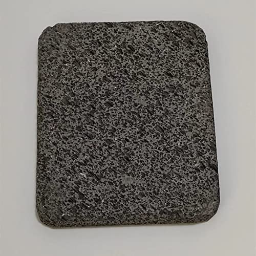 Kamelar.Lava Volcanic stone cooking tile, flat surface without groove, rounded corners, 6 "x 8", volcanic stone for cooking pizza, meat, seafood and vegetables.Outdoor barbecue steak.A roasting pan, net, grill - Image 2