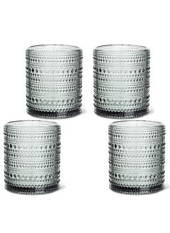 MAAC HOME MAAC Home Set of 4 Elegant Artisanal Glass Cup with Oriental Design| Elegant Durable and Classic design Perfect for Family Everyday Use, and Family Get- Together, Restaurant, Banquet and More 