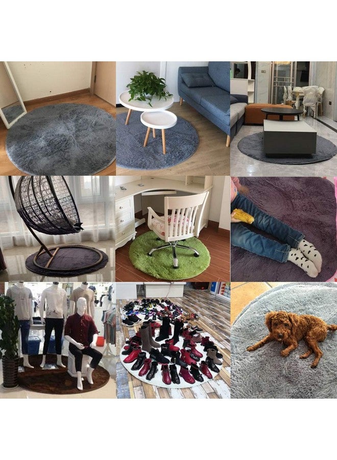 Kekon سجاد داخلي دائري حديث فائق النعومة من كيكو، سجاد أرضي غير قابل للانزلاق، حصيرة حريرية لغرفة المعيشة وغرفة النوم وغرفة الأطفال وغرفة الرضع والحيوانات الأليفة، 1.3 قدم (أسود) - Image 4