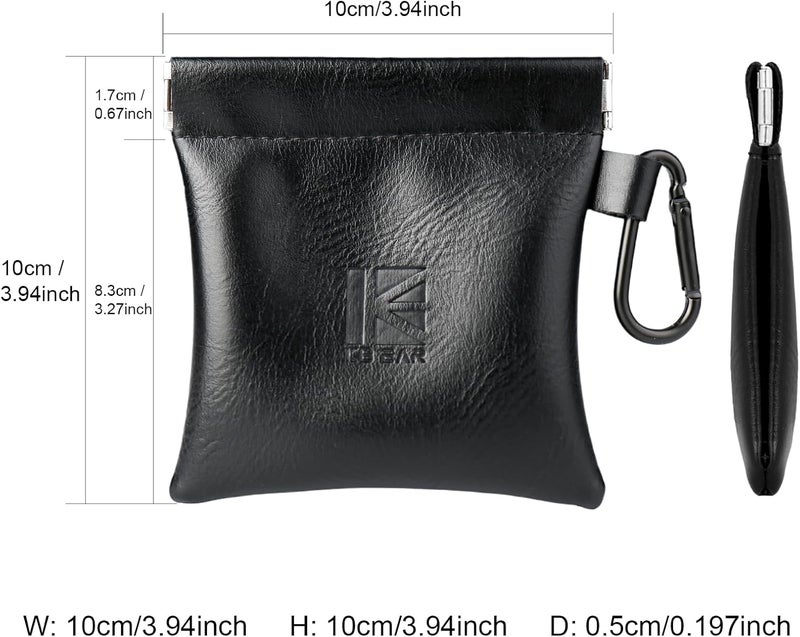 1PCS KBEAR BP01 Plus in Ear Monitor Case for IEMS, Mini Portable PU Leather Headphones Case with Spring-Loaded Closure for KZ ZS10 PRO, ZAR, ZAS, Earbuds, IEMs Cable, Eartips (Black, Medium - 1PCS) - Image 3