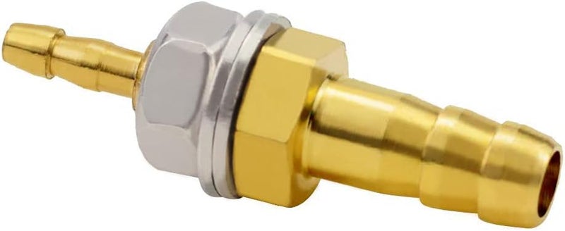 Joywayus 1/8''×1/4'' Reducer Hose ID Barb Thru-Bulk Head Hex Union Brass Fitting with Flat Washer Gasket - Image 1