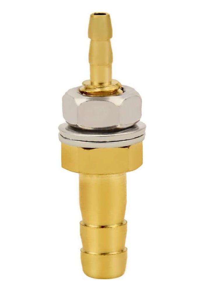 Joywayus 1/8''×1/4'' Reducer Hose ID Barb Thru-Bulk Head Hex Union Brass Fitting with Flat Washer Gasket - Image 3