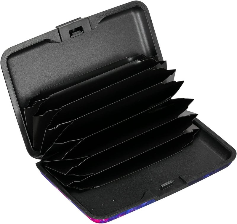 ELFISH RFID Blocking Credit Card Protector Aluminum ID Case Hard Shell Business Card Holders Metal Wallet for Men or Women (Starry Sky) - Image 2