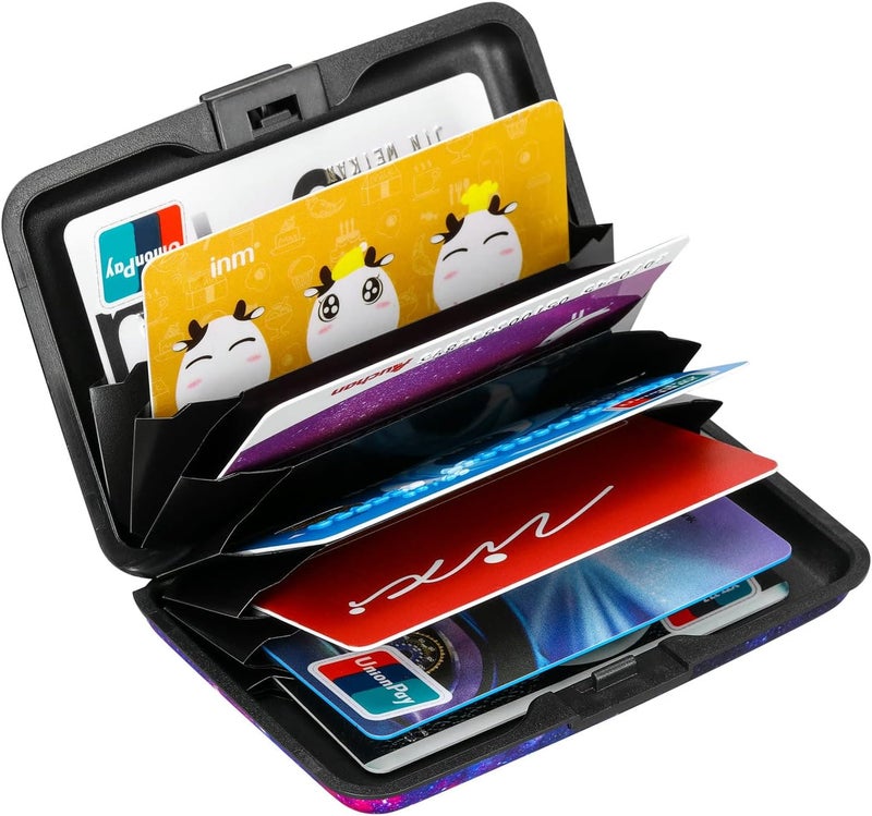 ELFISH RFID Blocking Credit Card Protector Aluminum ID Case Hard Shell Business Card Holders Metal Wallet for Men or Women (Starry Sky) - Image 5