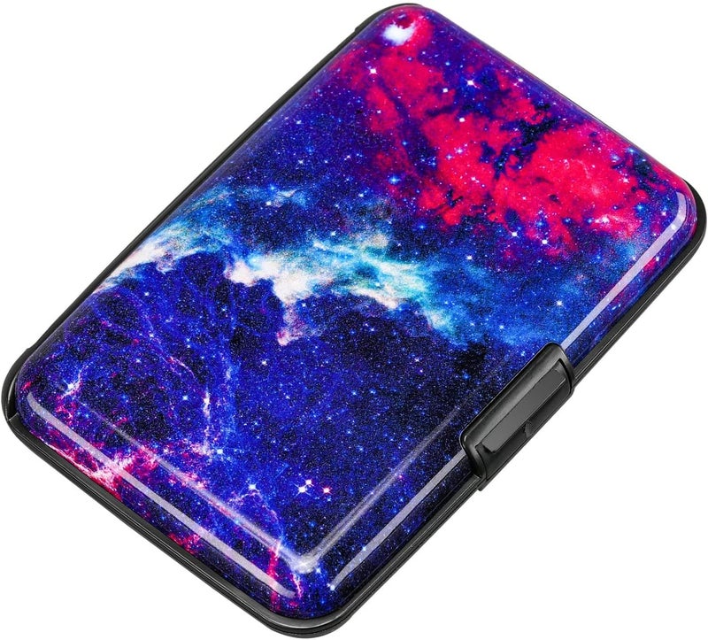ELFISH RFID Blocking Credit Card Protector Aluminum ID Case Hard Shell Business Card Holders Metal Wallet for Men or Women (Starry Sky) - Image 4