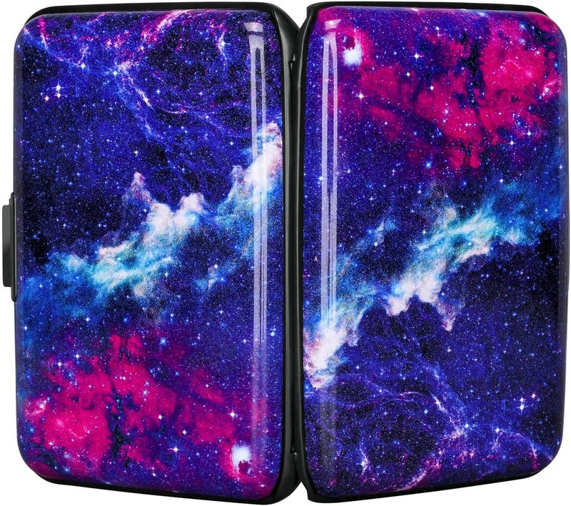 ELFISH RFID Blocking Credit Card Protector Aluminum ID Case Hard Shell Business Card Holders Metal Wallet for Men or Women (Starry Sky) - Image 3