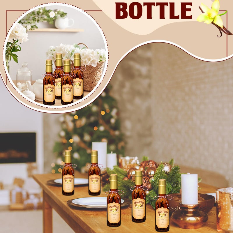 Tioncy 16 Pcs Empty Vanilla Extract Bottles for Homemade Vanilla Jar Glass Bottle with Cap, Shrink Band, Sticker DIY Crafts Wedding Gift Food Storage Canister for Bean - Image 5