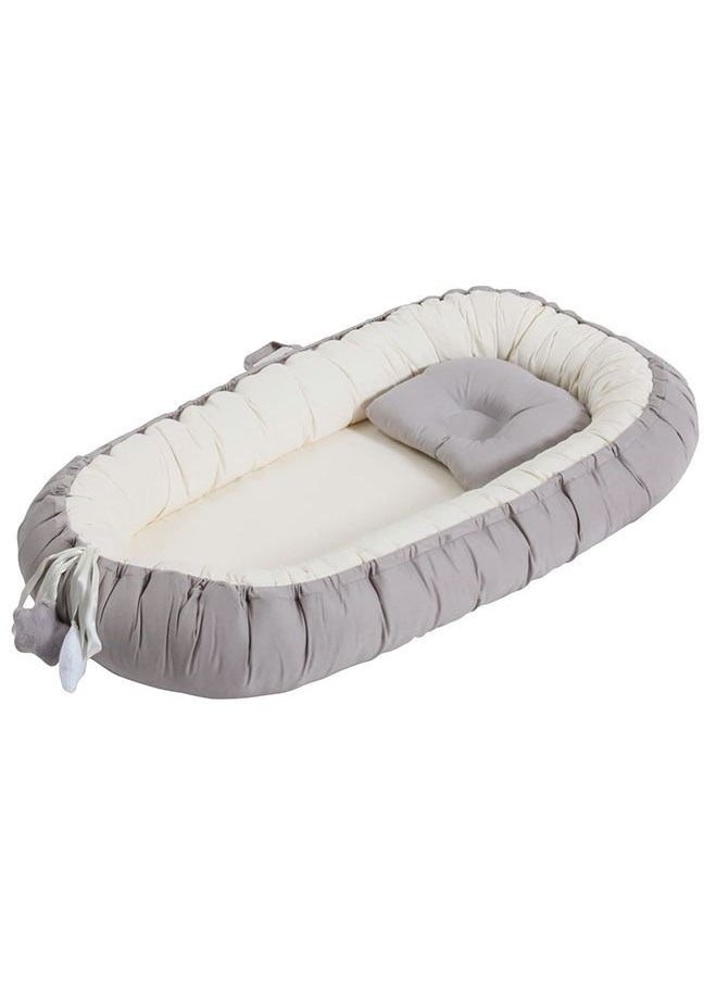 Arabest Baby Travel Crib,Soft Breathable Bed-in-Bed,360 Degree Wrap Around,0-12 Months,Suitable for Gift for New Parents(Gray 31.5x19.7 In)  - Image 1