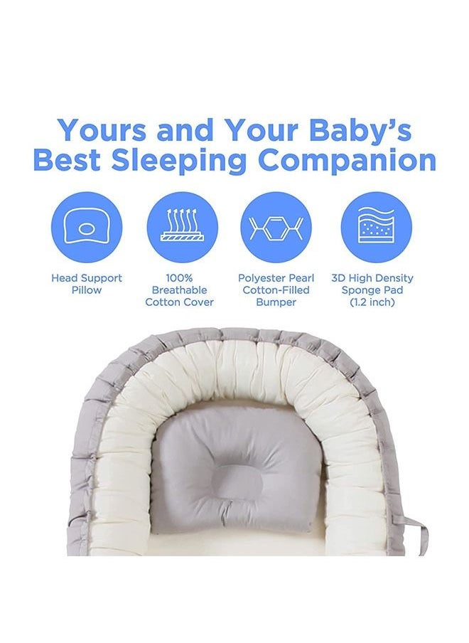 Arabest Baby Travel Crib,Soft Breathable Bed-in-Bed,360 Degree Wrap Around,0-12 Months,Suitable for Gift for New Parents(Gray 31.5x19.7 In)  - Image 2