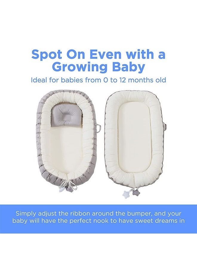Arabest Baby Travel Crib,Soft Breathable Bed-in-Bed,360 Degree Wrap Around,0-12 Months,Suitable for Gift for New Parents(Gray 31.5x19.7 In)  - Image 4