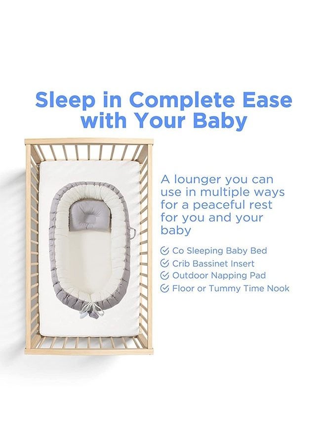Arabest Baby Travel Crib,Soft Breathable Bed-in-Bed,360 Degree Wrap Around,0-12 Months,Suitable for Gift for New Parents(Gray 31.5x19.7 In)  - Image 5