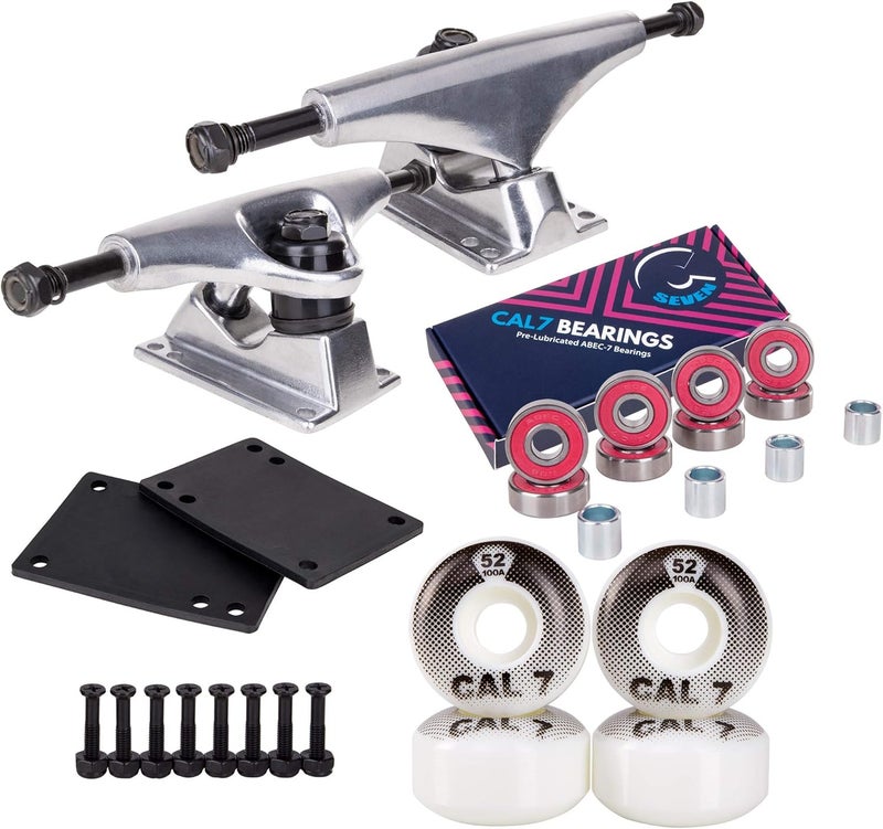 Cal 7 Skateboard Complete Combo with 139 mm Trucks, 52 mm Wheels, Bearings, Durable Skateboard Hardware Kit, Starter Set for Standard Skateboards - Image 2