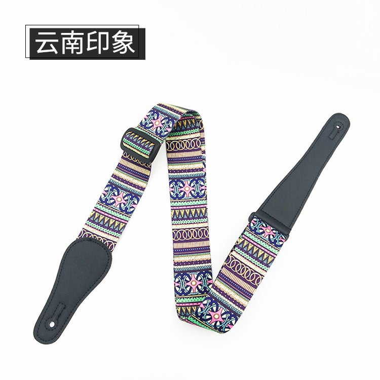 Generic Guitar Strap Folk Electric Wood Guitar Strap Wholesale Electric Guitar Bass Shoulder Strap Fashion Personality Printed Strap Impressions of Yunnan 
