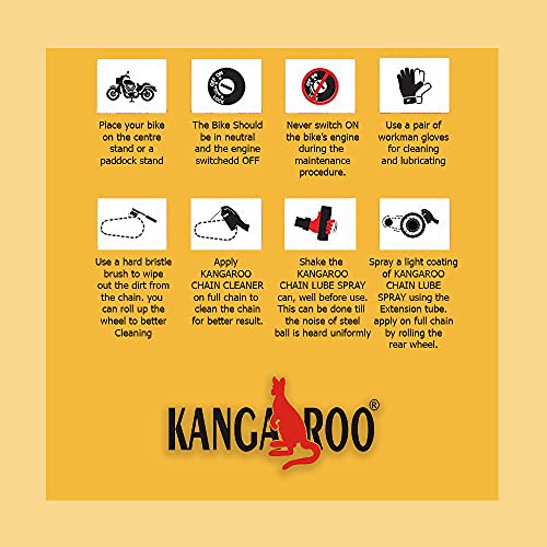 Kangaroo Chain Lube & Chain Cleaner Combo | 500ml Each for Motorcycle & Bike Chain Maintenance | Advanced Lubrication & Powerful Degreaser | Complete Chain Care Solution - Image 5