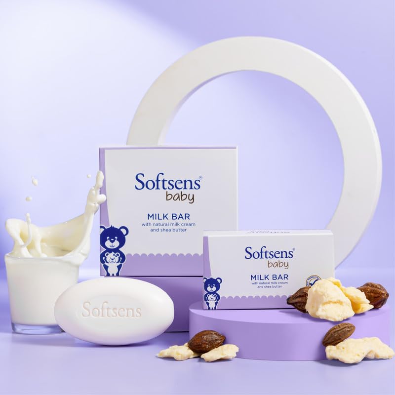 Softsens Baby Milk Bar Soap 100g each x 9 (900g) | Gentle Cleansing & Moisturizing | With Natural Milk Cream & Shea Butter | Dermatologically Tested, Hypoallergenic & Free from Parabens, SLS & SLES - Image 5