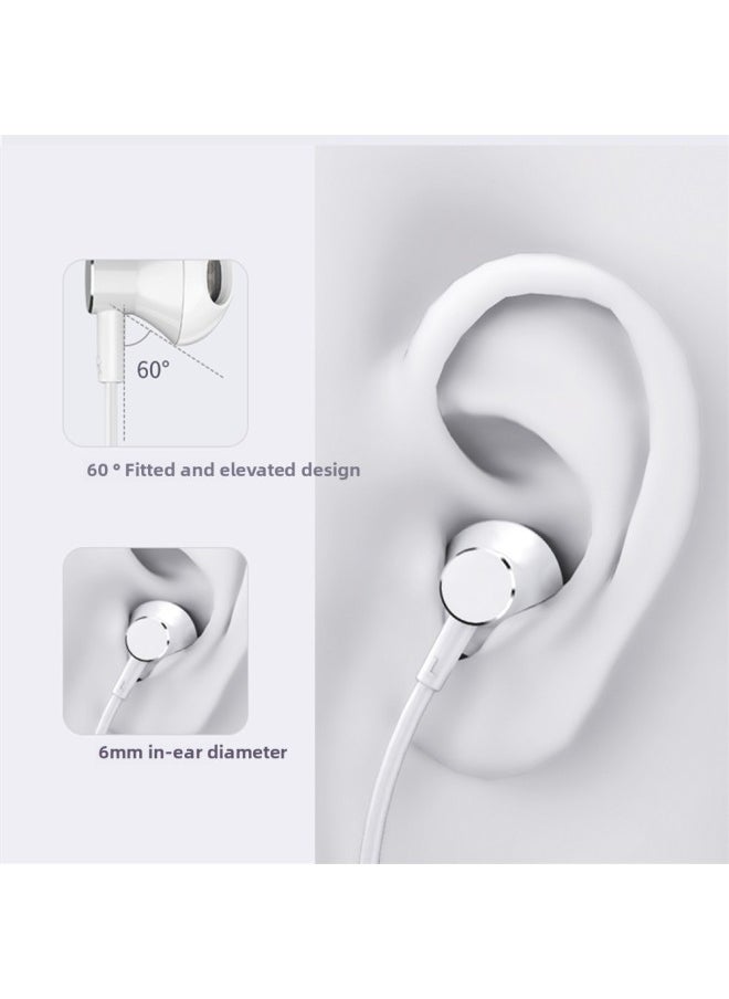 WEKOME/WK Wired Y8 Headset Music Flat Ear 3.5mm Interface Universal Wire Control Type-c Headset With Wheat-Color:3.5MM (white)  - Image 4